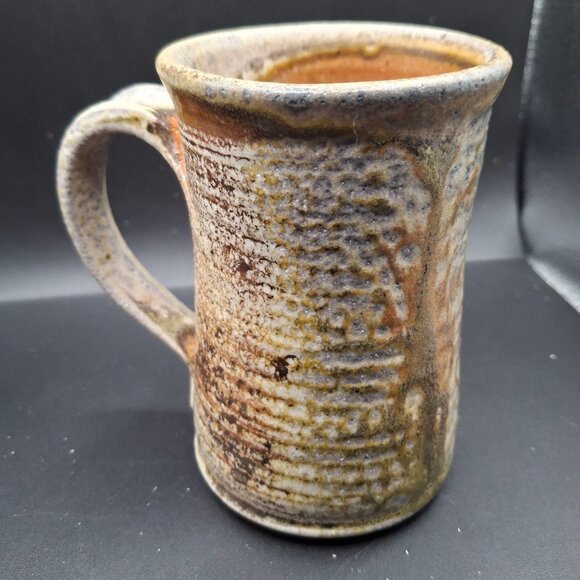 Handcrafted Rustic Ceramic Mug With Earthy Tones Textured Finish Artisan Pottery - Picture 3 of 6